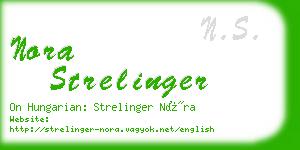 nora strelinger business card